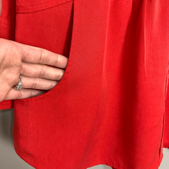 Soft Surroundings Easy Tencel Tunic Top Women’s Size M Petite Peplum Pockets - Picture 4 of 9